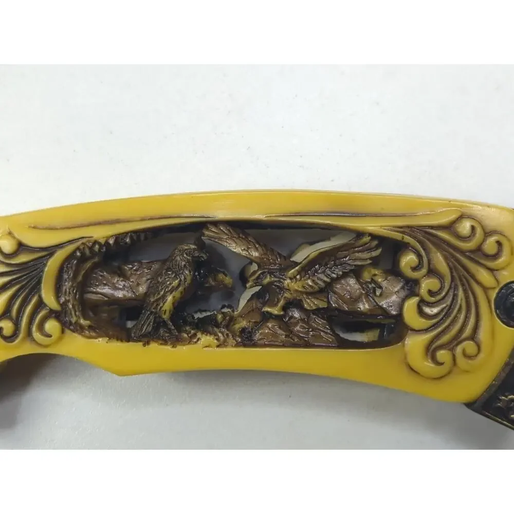 10' Eagle Pattern Handle & Blade Bud K Wildlife Collection Resin Carved Handle